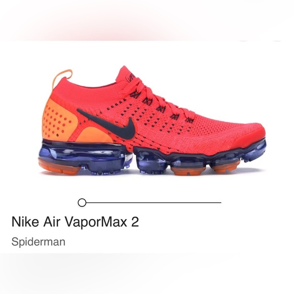 Nike Air Vapormax 2 Flyknit Red Orbit Spiderman Mens 7 Women’s 8.5 - 9 - Picture 1 of 9
